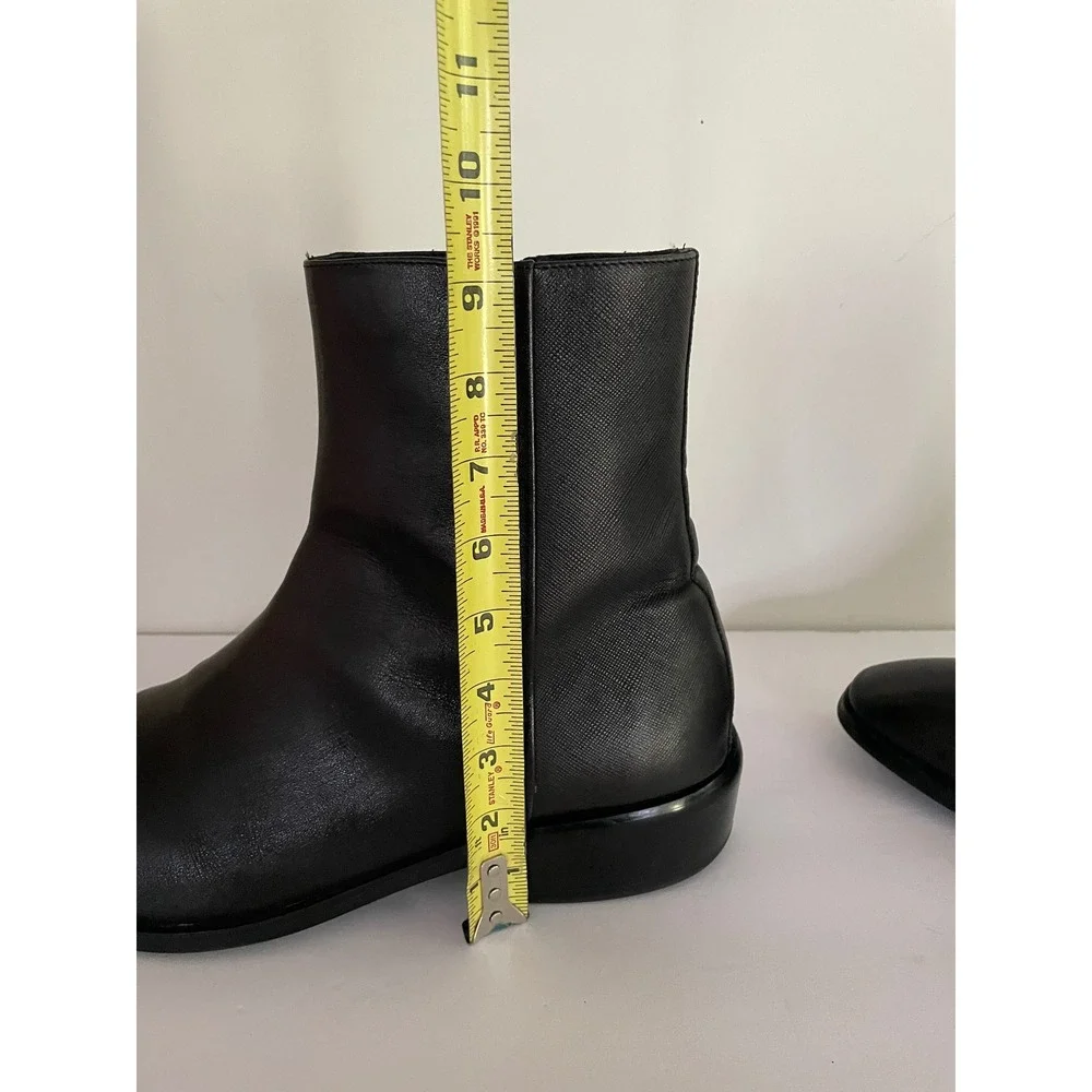 Aldo Mens Amur Flex Ankle Boot Black Leather Side Zip Square Toe Work 14 EUR 47